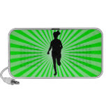 Girl Running; green Notebook Speakers