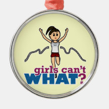 Girl Running in Red Christmas Tree Ornaments