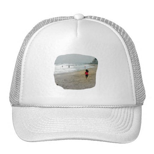 Girl Running On Florida Beach Hats