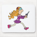 girl running with scissors mousepad