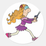 girl running with scissors sticker