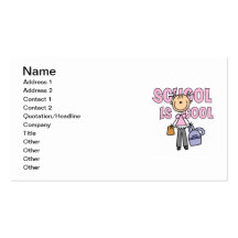 Girl School is Cool Business Card Template
