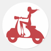 Girl Scooter red Sticker