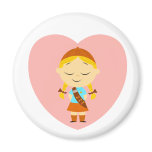 Girl Scout Brownie - Blonde Fridge Magnet