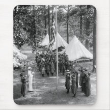 Girl Scout Flag-Raising: 1919 Mousepad