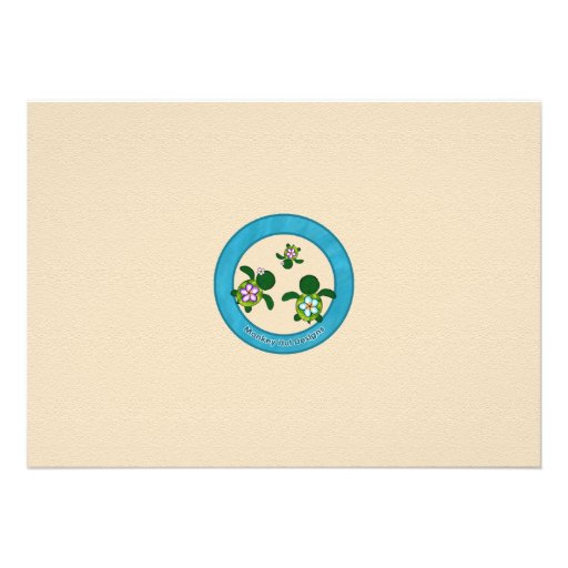 GIRL Sea TURTLE Baby Shower Invite PURP (Honu) 04B