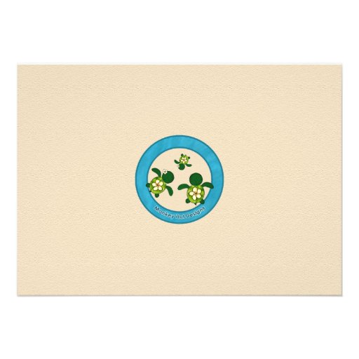 GIRL Sea TURTLE Baby Shower Invite YEL (Honu) 03B2