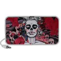 camarillo, illustration, artistic speaker, creative speaker, artistic ipod accessories, artistic music accessories, artistic electronic accessories, art for ipod, skull art, dark art, artsprojekt, nichole camarillo, nicholecamarillo.com, fine art, mexican art, painting, female art, latina art, creative, artistic, christmas gifts, art for electronics, speaker illustration, artistic gift for teen, what's a girl to do, woman, victorian dress, skull, gun, suicide, hearts, love, black and white art, gouache painting, marker, bas bleu, [[missing key: type_doodl]] with custom graphic design