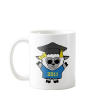 Girl Sheep Blue & Gold 2011 Grad Coffee Mugs
