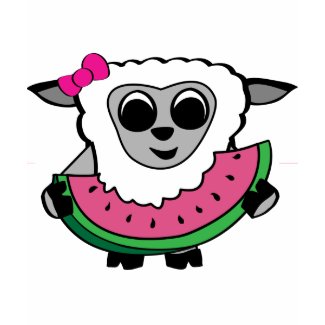 Girl Sheep Eating Watermelon shirt
