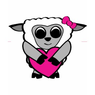 Girl Sheep with Big Heart shirt