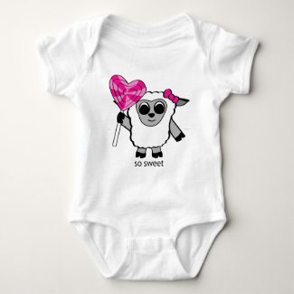 Girl Sheep with Heart Lollipop Shirts