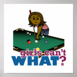 Girl Shooting Pool Poster