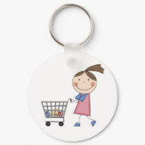 Girl Shopping T-shirts and Gifts keychains