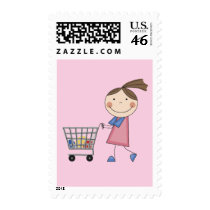 Girl Shopping T-shirts and Gifts postage
