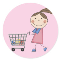 Girl Shopping T-shirts and Gifts stickers