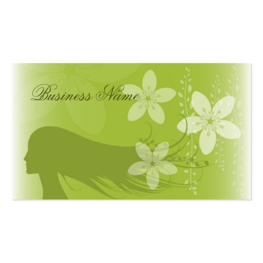 Girl Silhouette Business Card Template (front side)