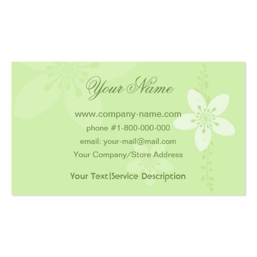 Girl Silhouette Business Card Templates (back side)