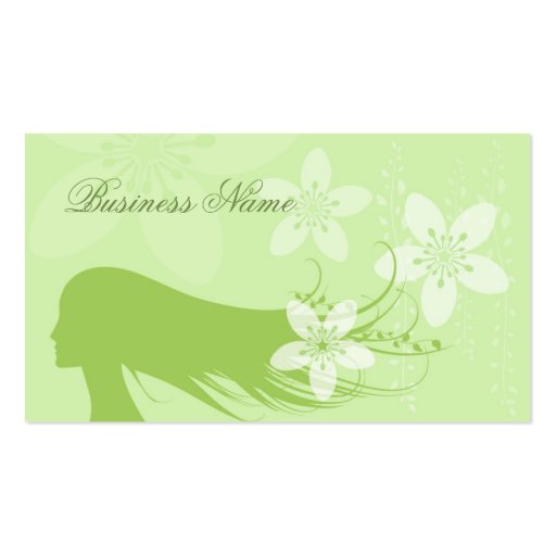 Girl Silhouette Business Card Templates (front side)