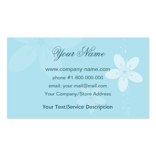 Girl Silhouette Business Cards (back side)
