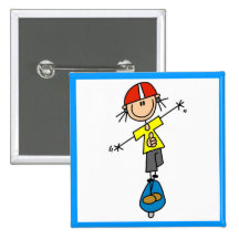 Girl Skateboarder Tshirts and Gifts Pin