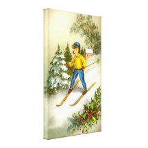 Girl ski-ing gallery wrap canvas