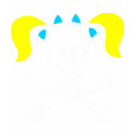 Girl Skull & Crossbones With Pigtails Dark Woman t-shirts