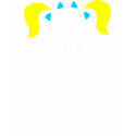 Girl Skull & Crossbones With Pigtails Ladies t-shirts