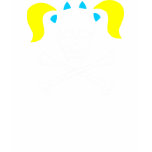 Girl Skull & Crossbones With Pigtails Ladies Shirts