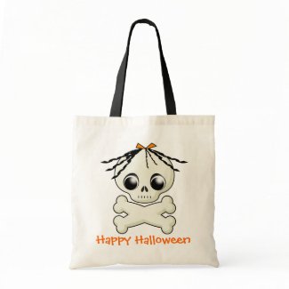 Girl Skull Halloween Treat Bag bag