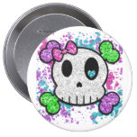 Girl Skull Pinback Buttons Backpack or Hat Pin