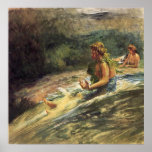 'Girl Sliding Down Water Fall' - LaFarge Print