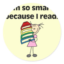 Girl Smart Because I Read Tshirts and Gifts stickers