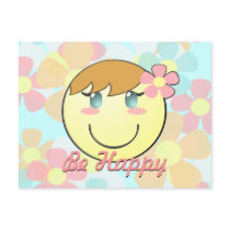 Girl Smiley Postcard