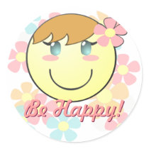 Girl Smiley Stickers by Customizables Girl Smiley Stickers