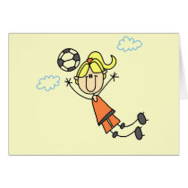 Girl Soccer Jump Tshirts and Gifts Card