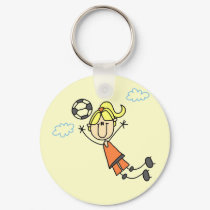 Girl Soccer Jump Tshirts and Gifts keychains