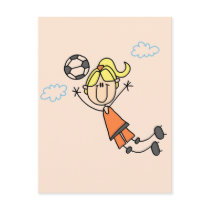 Girl Soccer Jump Tshirts and Gifts postcards