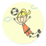 Girl Soccer Jump Tshirts and Gifts Sticker
