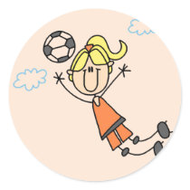 Girl Soccer Jump Tshirts and Gifts stickers by stick_figures Girl Soccer Jump Tshirts and Gifts stickers