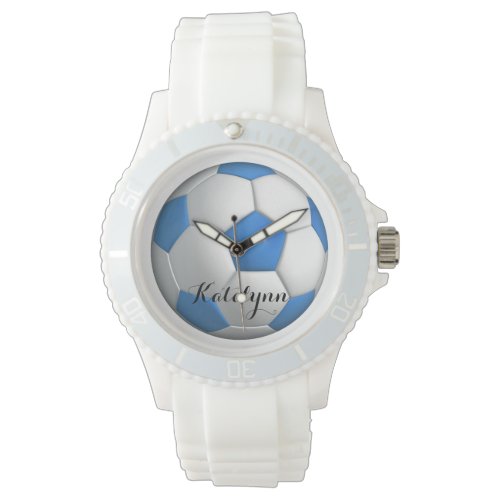 Girl Soccer Player Blue With Name Watch