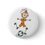 Girl Soccer Player Button