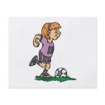 girl soccer player ready to kick full color flyer