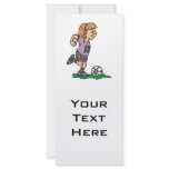 girl soccer player ready to kick rack cards
