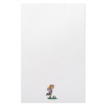 girl soccer player ready to kick personalized stationery