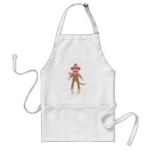 girl sock monkey apron