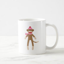 girl sock monkey coffee mugs
