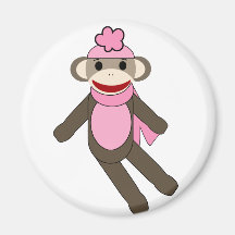 girl sock monkey fridge magnets