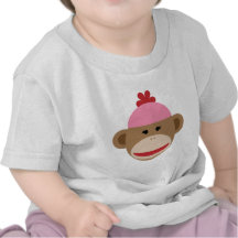 girl sock monkey infant t-shirt