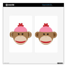 girl sock monkey kindle fire decals